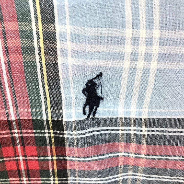 Ralph Lauren BLAKE short sleeve button down check shirt, men's size L cotton Blue type light blue Vintage Second Hand