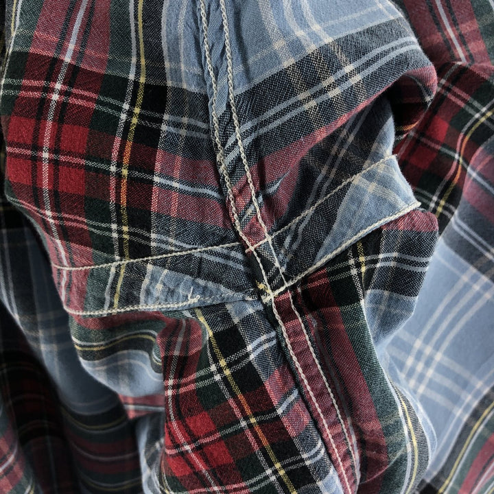 Ralph Lauren BLAKE short sleeve button down check shirt, men's size L cotton Blue type light blue Vintage Second Hand