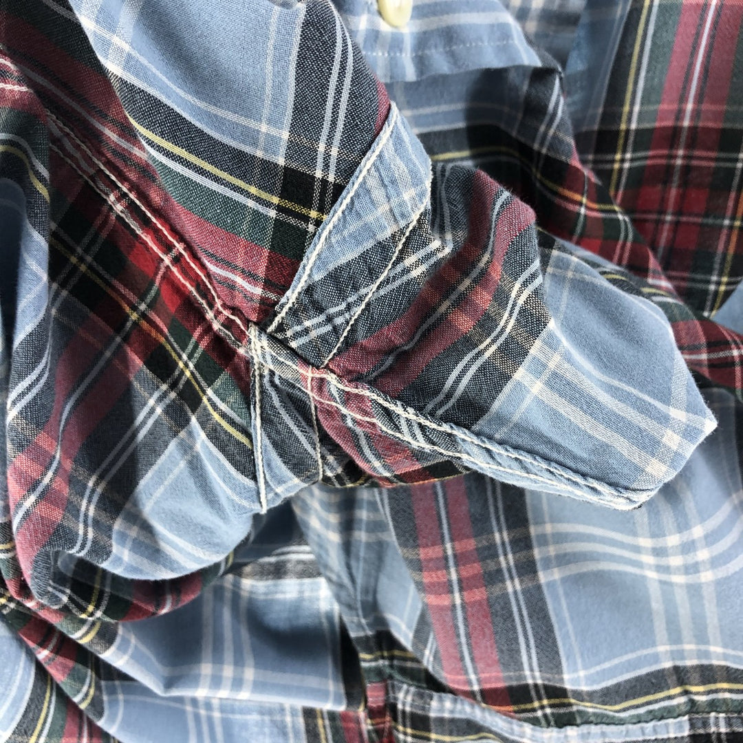 Ralph Lauren BLAKE short sleeve button down check shirt, men's size L cotton Blue type light blue Vintage Second Hand