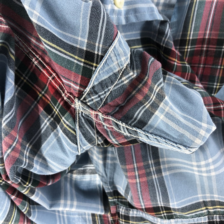 Ralph Lauren BLAKE short sleeve button down check shirt, men's size L cotton Blue type light blue Vintage Second Hand