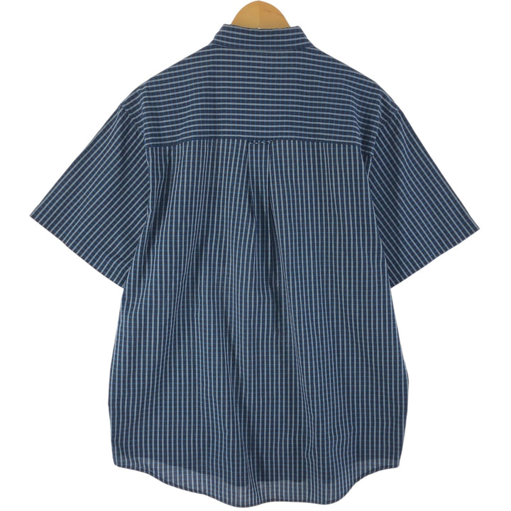90'S Ralph Lauren CHAPS short sleeve button down check shirt men's size L vintage cotton navy blue type Vintage Second Hand