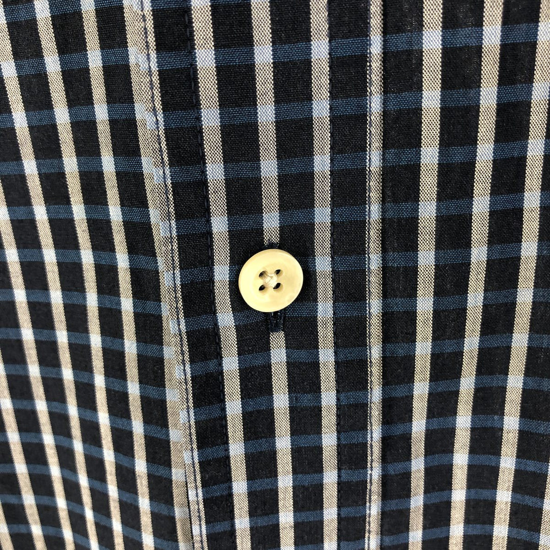 90'S Ralph Lauren CHAPS short sleeve button down check shirt men's size L vintage cotton navy blue type Vintage Second Hand