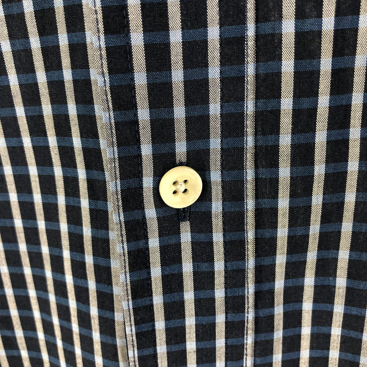 90'S Ralph Lauren CHAPS short sleeve button down check shirt men's size L vintage cotton navy blue type Vintage Second Hand