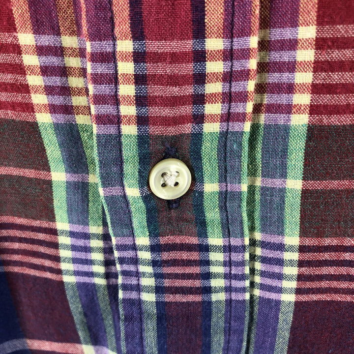 Ralph Lauren BLAKE Madras Check Short Sleeve Button Down Check Shirt Men's XL cotton red type Vintage Second Hand