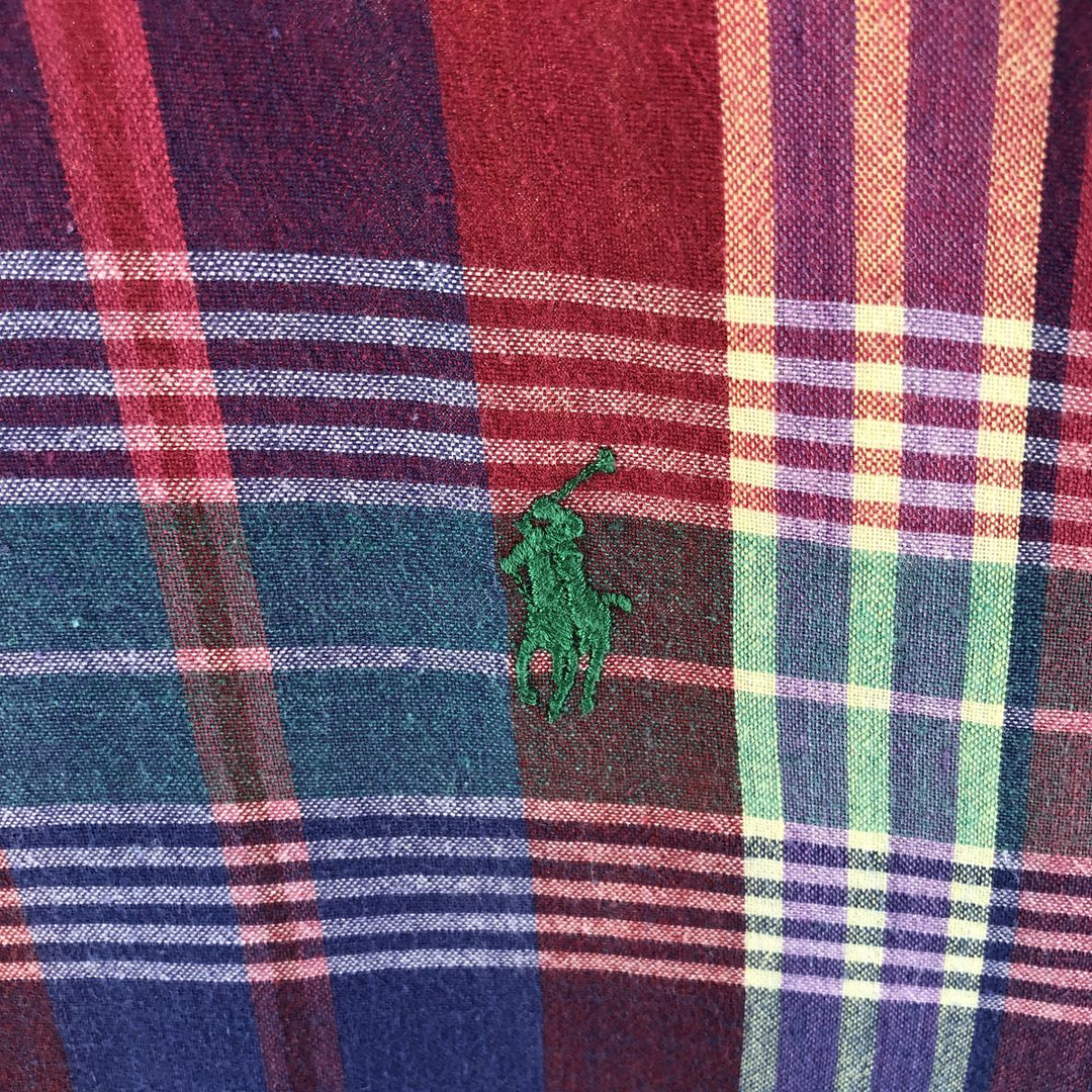 Ralph Lauren BLAKE Madras Check Short Sleeve Button Down Check Shirt Men's XL cotton red type Vintage Second Hand