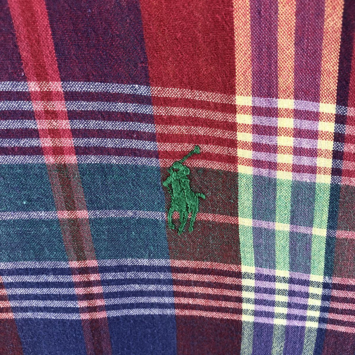 Ralph Lauren BLAKE Madras Check Short Sleeve Button Down Check Shirt Men's XL cotton red type Vintage Second Hand