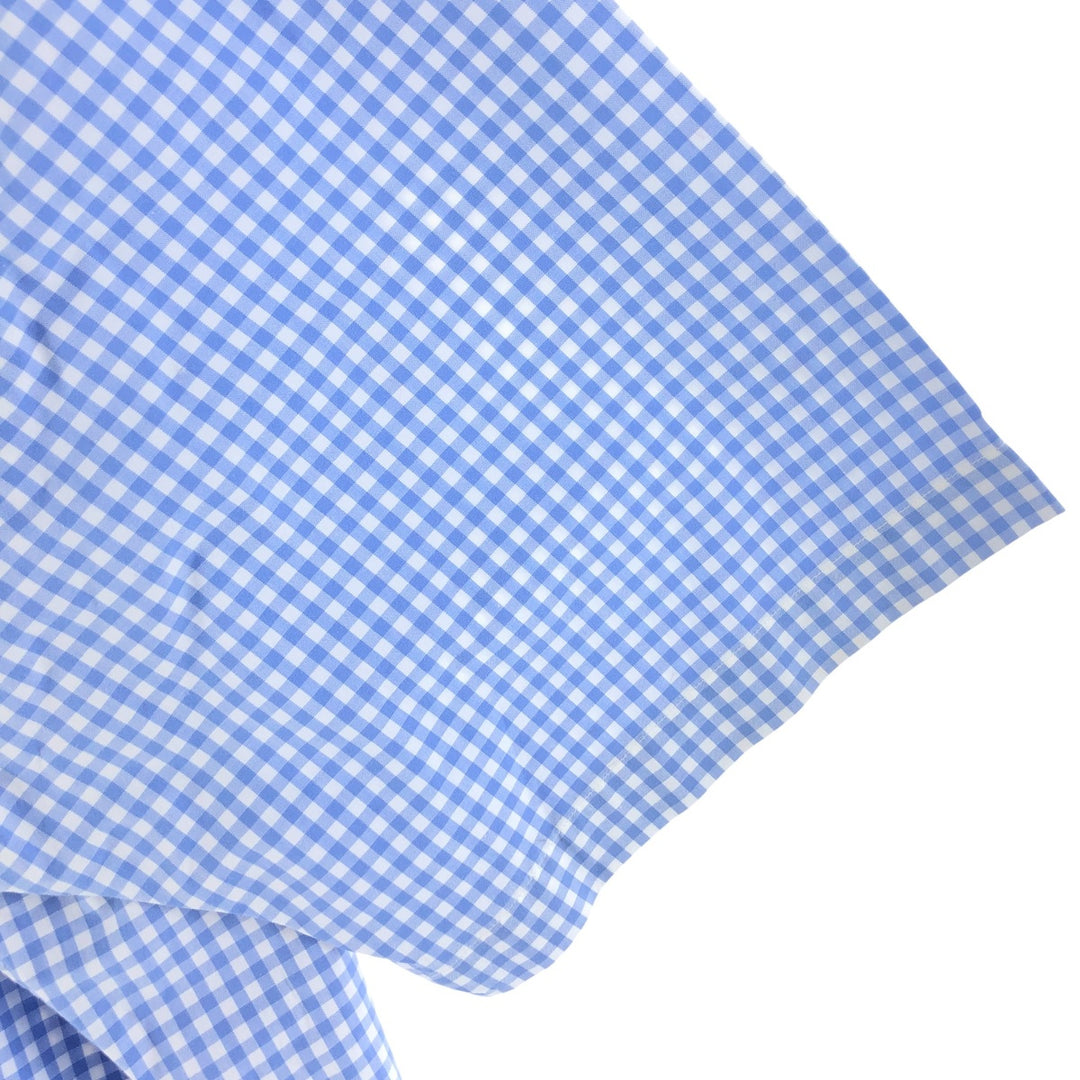 Ralph Lauren Classic Fit Gingham Check Short Sleeve Button Down Check Shirt Men's Size L cotton Blue type light blue Vintage Second Hand