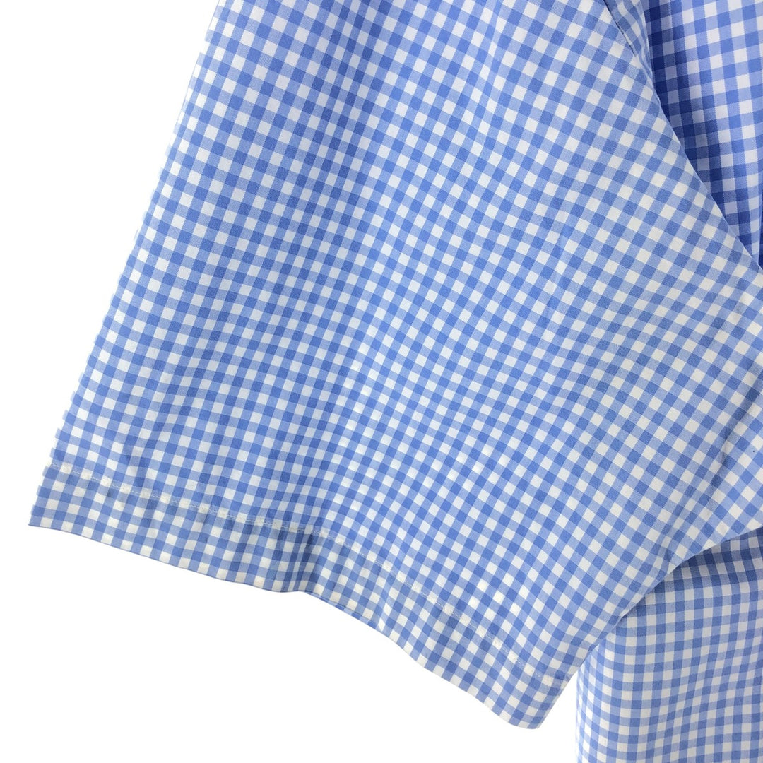 Ralph Lauren Classic Fit Gingham Check Short Sleeve Button Down Check Shirt Men's Size L cotton Blue type light blue Vintage Second Hand
