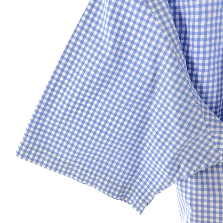 Ralph Lauren Classic Fit Gingham Check Short Sleeve Button Down Check Shirt Men's Size L cotton Blue type light blue Vintage Second Hand