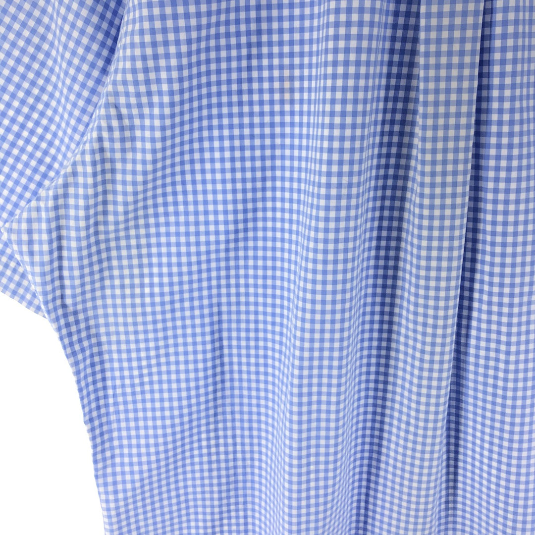 Ralph Lauren Classic Fit Gingham Check Short Sleeve Button Down Check Shirt Men's Size L cotton Blue type light blue Vintage Second Hand