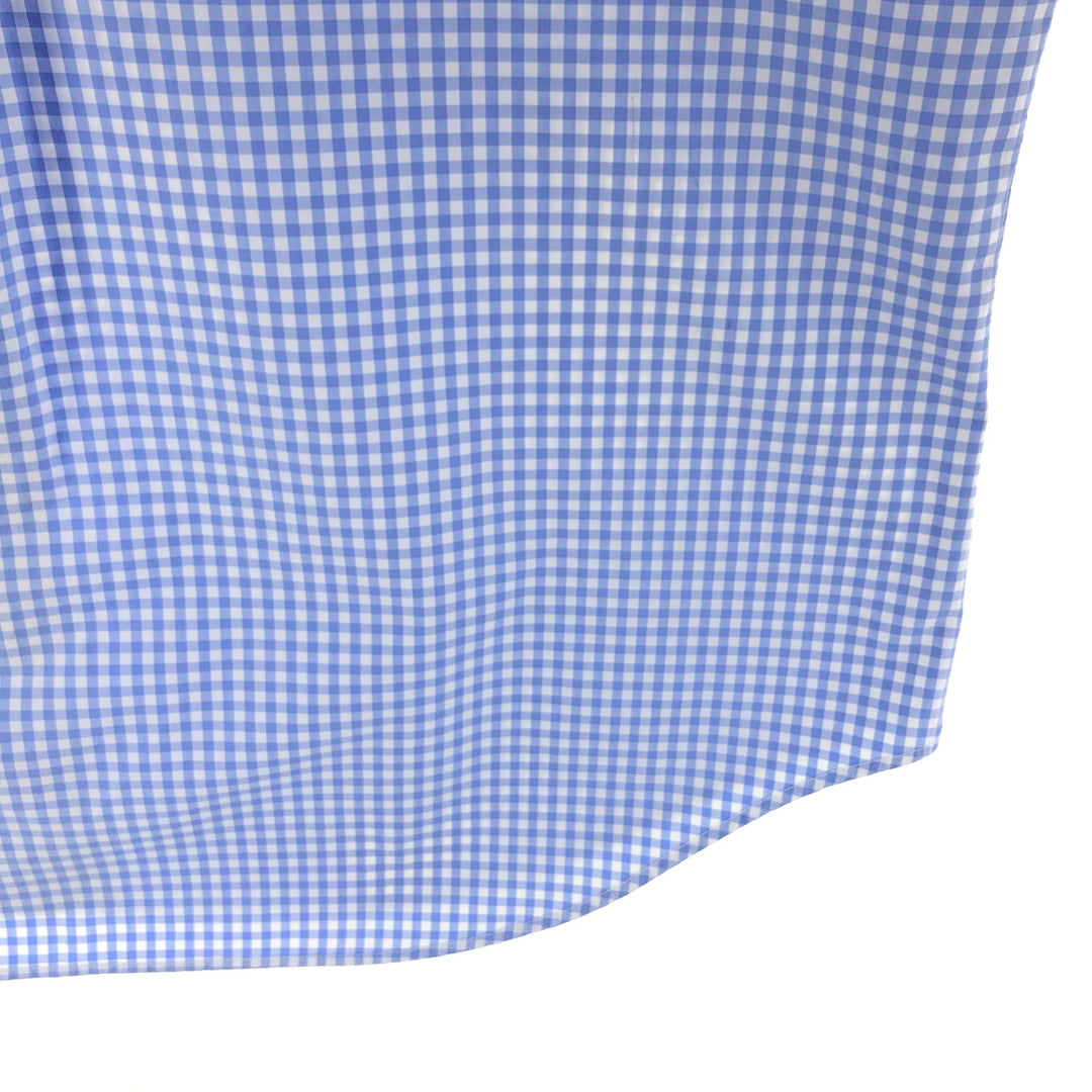 Ralph Lauren Classic Fit Gingham Check Short Sleeve Button Down Check Shirt Men's Size L cotton Blue type light blue Vintage Second Hand