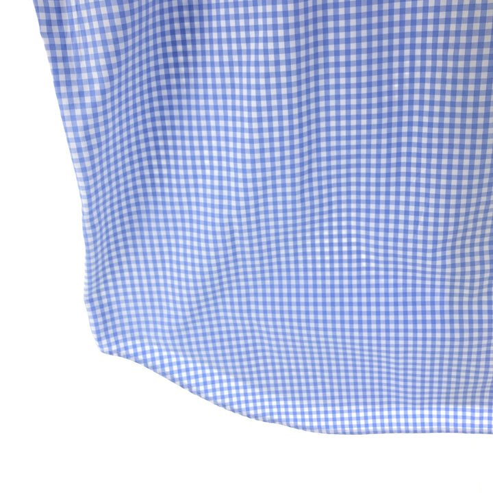 Ralph Lauren Classic Fit Gingham Check Short Sleeve Button Down Check Shirt Men's Size L cotton Blue type light blue Vintage Second Hand