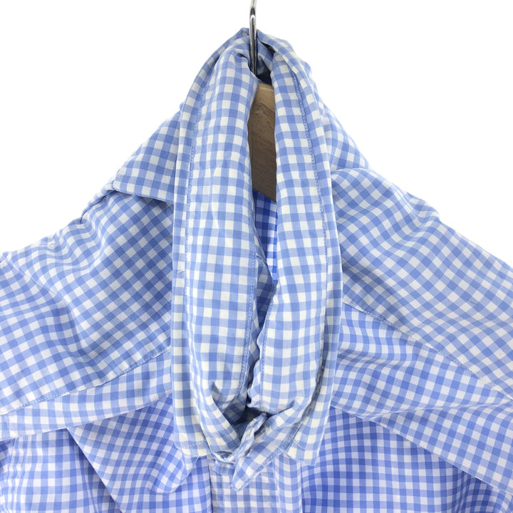 Ralph Lauren Classic Fit Gingham Check Short Sleeve Button Down Check Shirt Men's Size L cotton Blue type light blue Vintage Second Hand