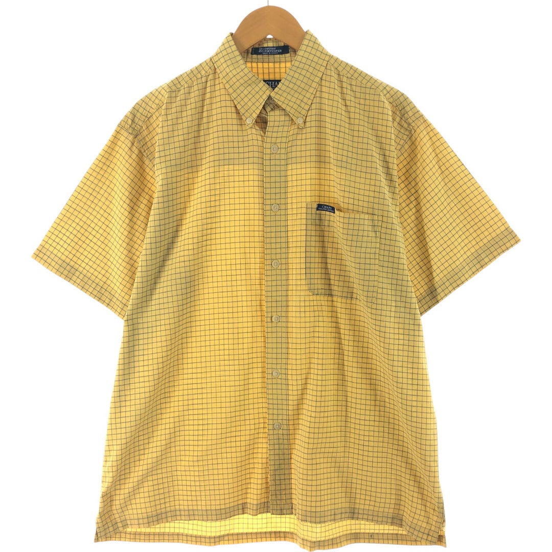 90'S Ralph Lauren CHAPS short sleeve button down check shirt men's size L vintage cotton yellow type Vintage Second Hand