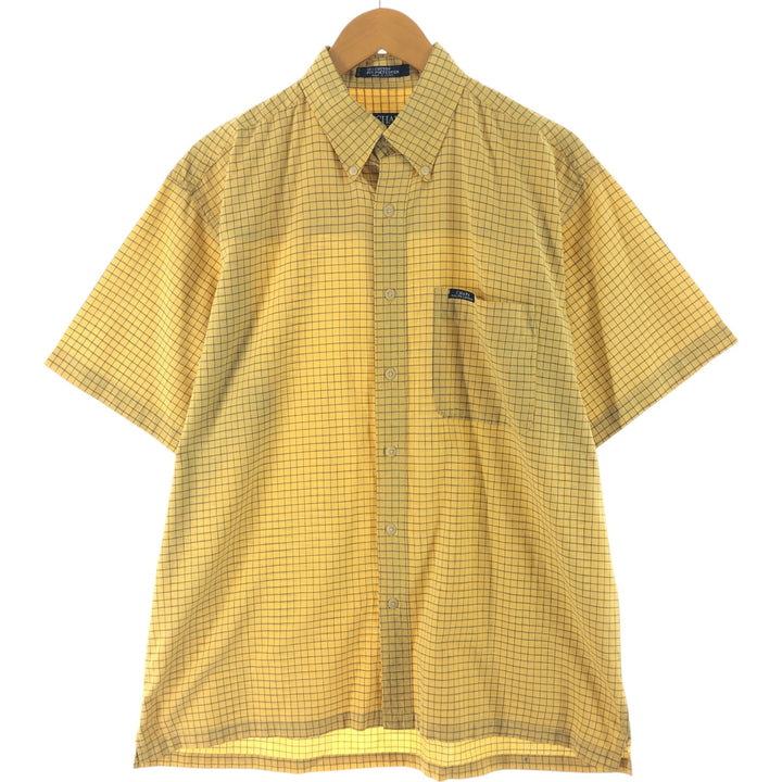 90'S Ralph Lauren CHAPS short sleeve button down check shirt men's size L vintage cotton yellow type Vintage Second Hand