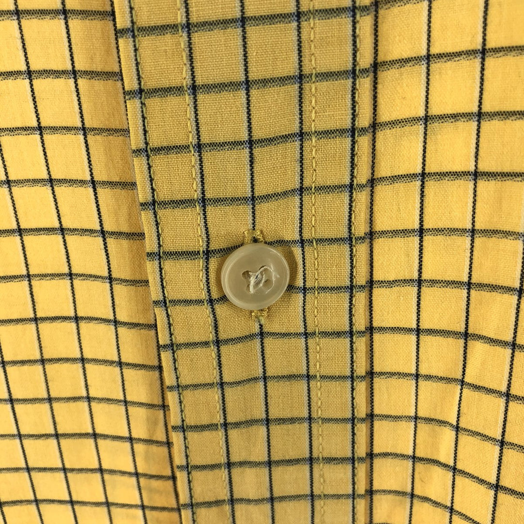 90'S Ralph Lauren CHAPS short sleeve button down check shirt men's size L vintage cotton yellow type Vintage Second Hand
