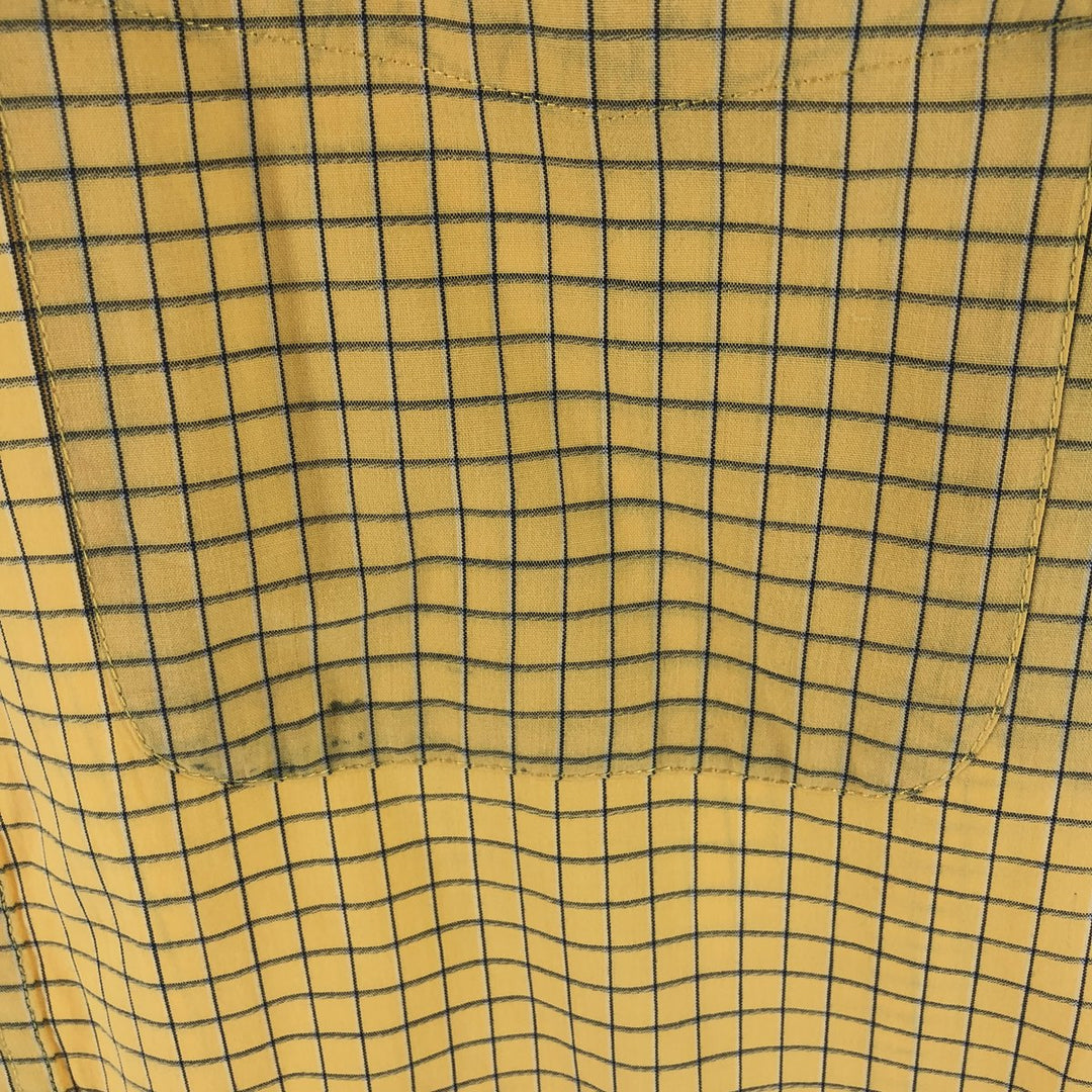 90'S Ralph Lauren CHAPS short sleeve button down check shirt men's size L vintage cotton yellow type Vintage Second Hand