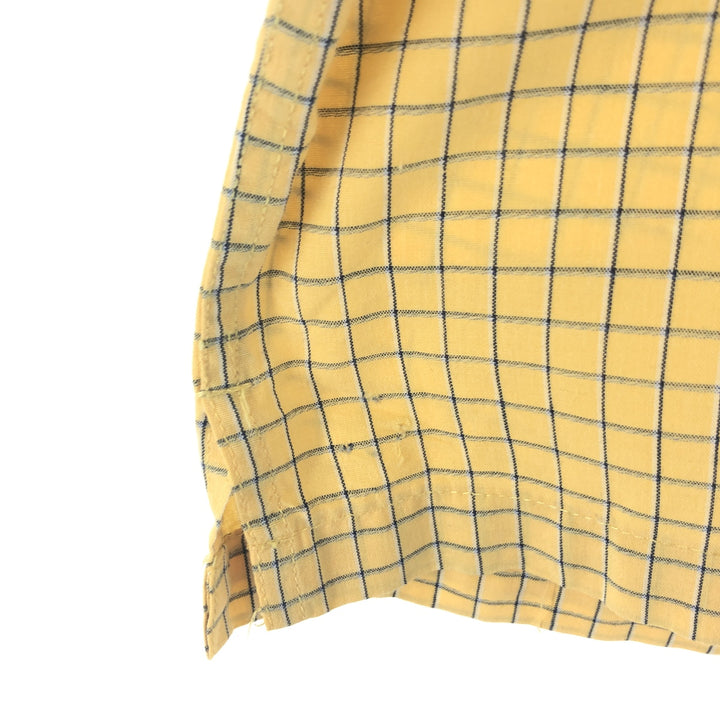 90'S Ralph Lauren CHAPS short sleeve button down check shirt men's size L vintage cotton yellow type Vintage Second Hand