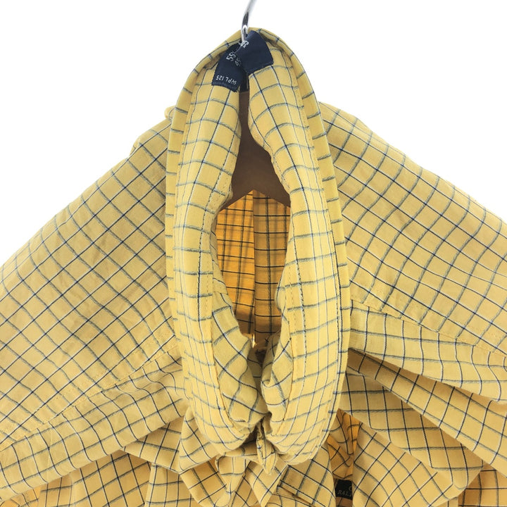 90'S Ralph Lauren CHAPS short sleeve button down check shirt men's size L vintage cotton yellow type Vintage Second Hand