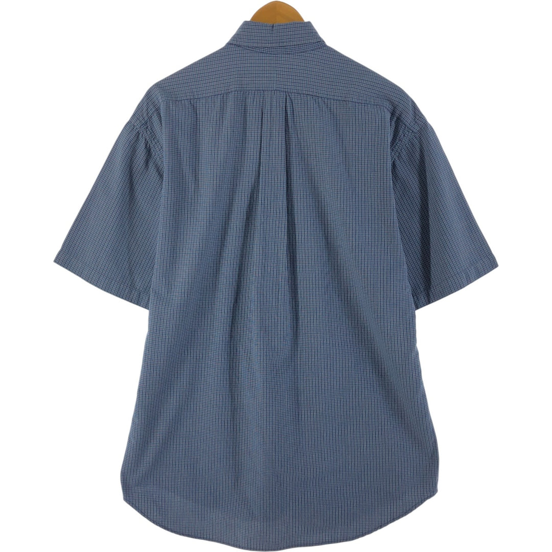 Ralph Lauren BLAIRE short sleeve button down check shirt, men's size M cotton blue type Vintage Second Hand