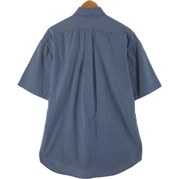 Ralph Lauren BLAIRE short sleeve button down check shirt, men's size M cotton blue type Vintage Second Hand