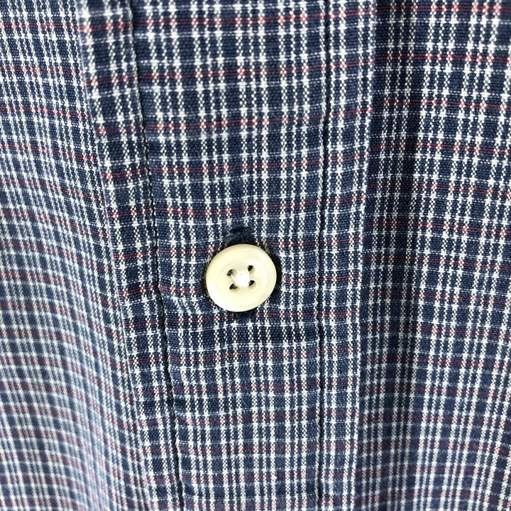 Ralph Lauren BLAIRE short sleeve button down check shirt, men's size M cotton blue type Vintage Second Hand