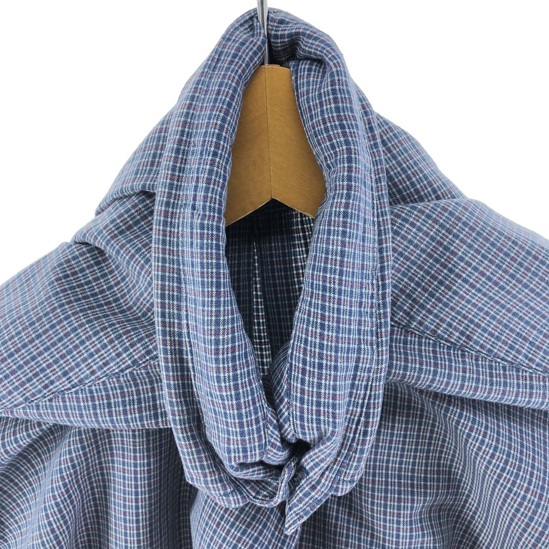 Ralph Lauren BLAIRE short sleeve button down check shirt, men's size M cotton blue type Vintage Second Hand