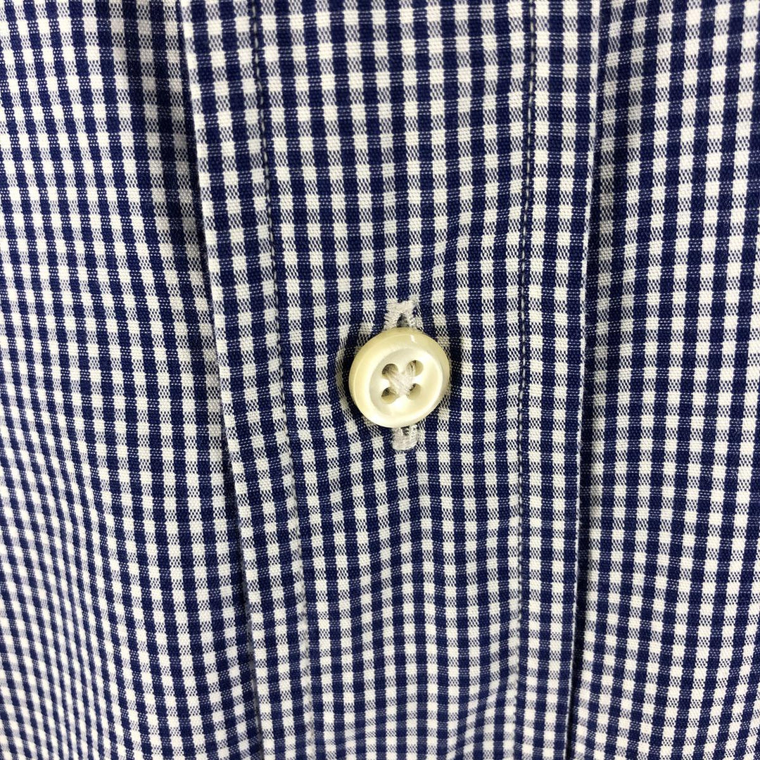 Ralph Lauren Classic Fit Gingham Check Short Sleeve Button Down Check Shirt Men's XL cotton blue type Vintage Second Hand