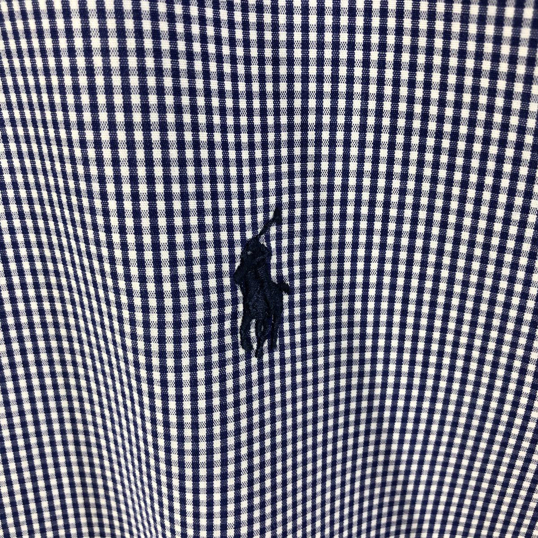 Ralph Lauren Classic Fit Gingham Check Short Sleeve Button Down Check Shirt Men's XL cotton blue type Vintage Second Hand