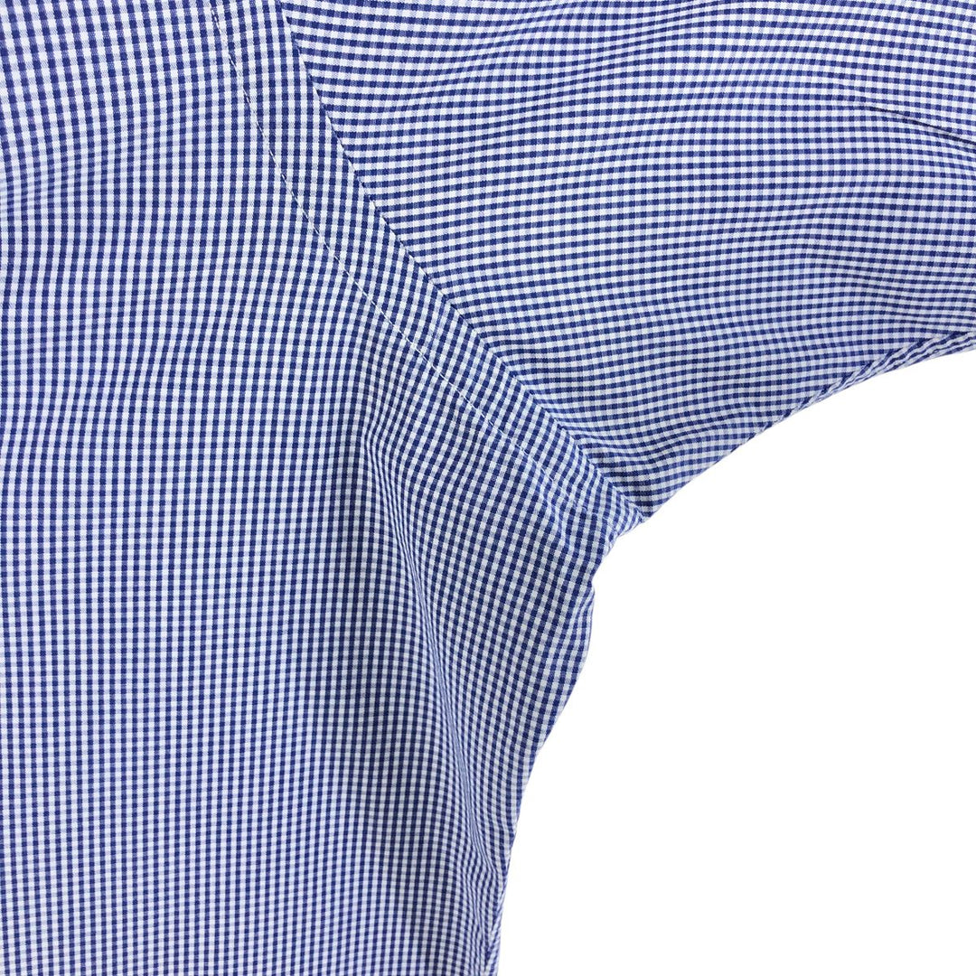 Ralph Lauren Classic Fit Gingham Check Short Sleeve Button Down Check Shirt Men's XL cotton blue type Vintage Second Hand