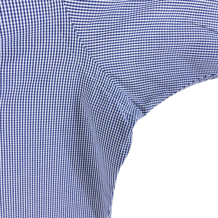 Ralph Lauren Classic Fit Gingham Check Short Sleeve Button Down Check Shirt Men's XL cotton blue type Vintage Second Hand
