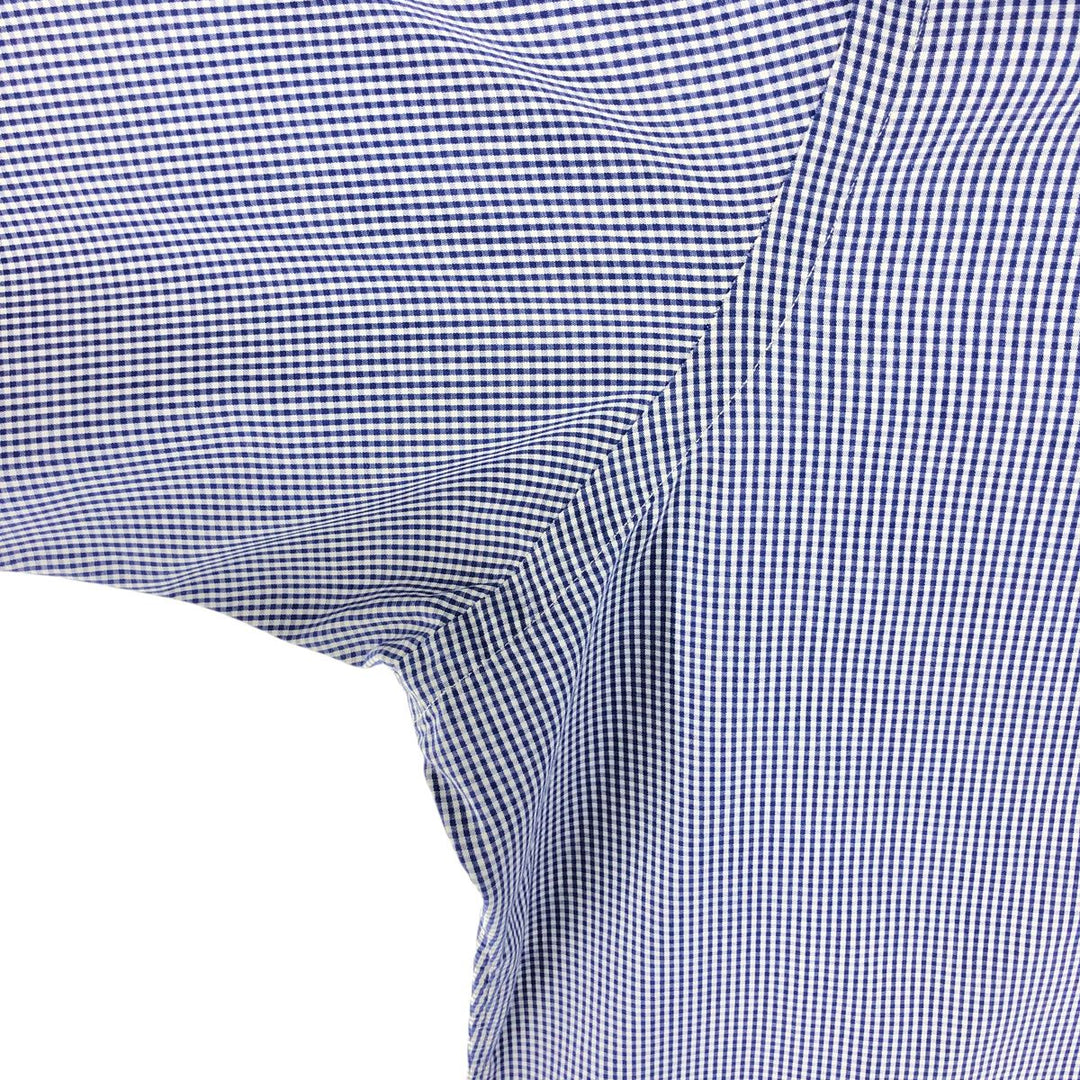 Ralph Lauren Classic Fit Gingham Check Short Sleeve Button Down Check Shirt Men's XL cotton blue type Vintage Second Hand