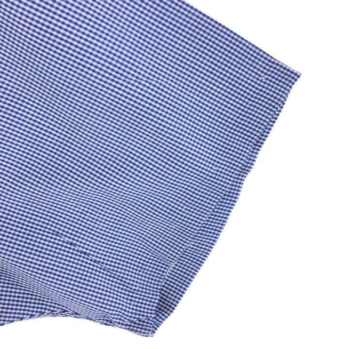 Ralph Lauren Classic Fit Gingham Check Short Sleeve Button Down Check Shirt Men's XL cotton blue type Vintage Second Hand
