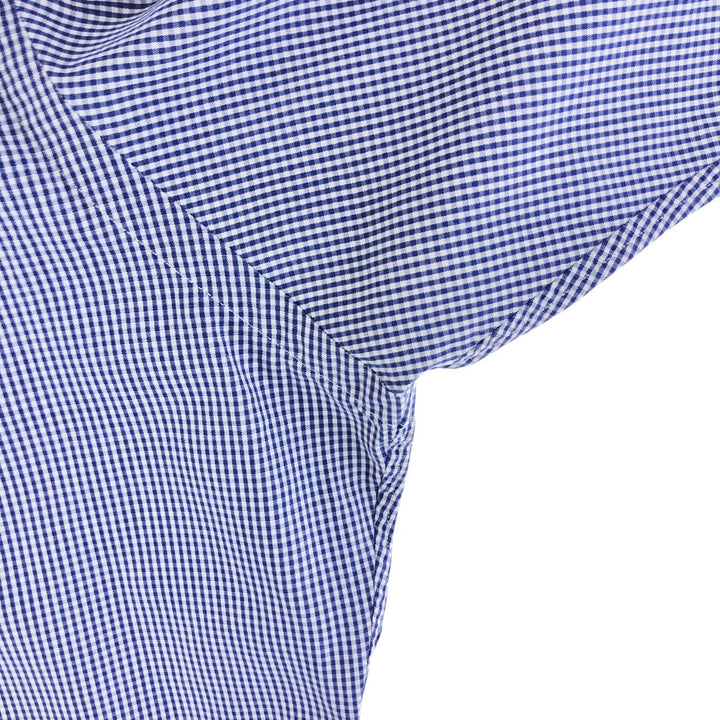 Ralph Lauren Classic Fit Gingham Check Short Sleeve Button Down Check Shirt Men's XL cotton blue type Vintage Second Hand