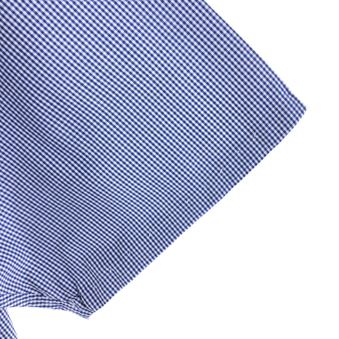 Ralph Lauren Classic Fit Gingham Check Short Sleeve Button Down Check Shirt Men's XL cotton blue type Vintage Second Hand