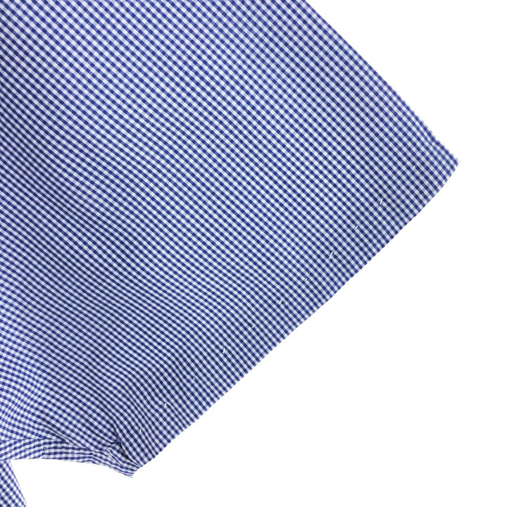 Ralph Lauren Classic Fit Gingham Check Short Sleeve Button Down Check Shirt Men's XL cotton blue type Vintage Second Hand