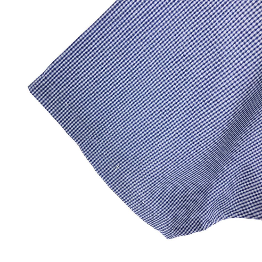 Ralph Lauren Classic Fit Gingham Check Short Sleeve Button Down Check Shirt Men's XL cotton blue type Vintage Second Hand