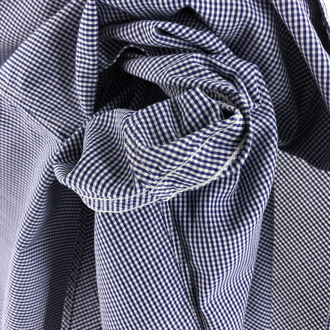 Ralph Lauren Classic Fit Gingham Check Short Sleeve Button Down Check Shirt Men's XL cotton blue type Vintage Second Hand