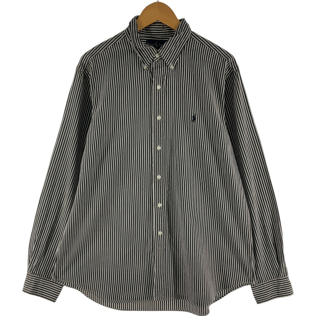Ralph Lauren Classic Fit Long Sleeve Button Down Striped Shirt Men's XL cotton white type Vintage Second Hand