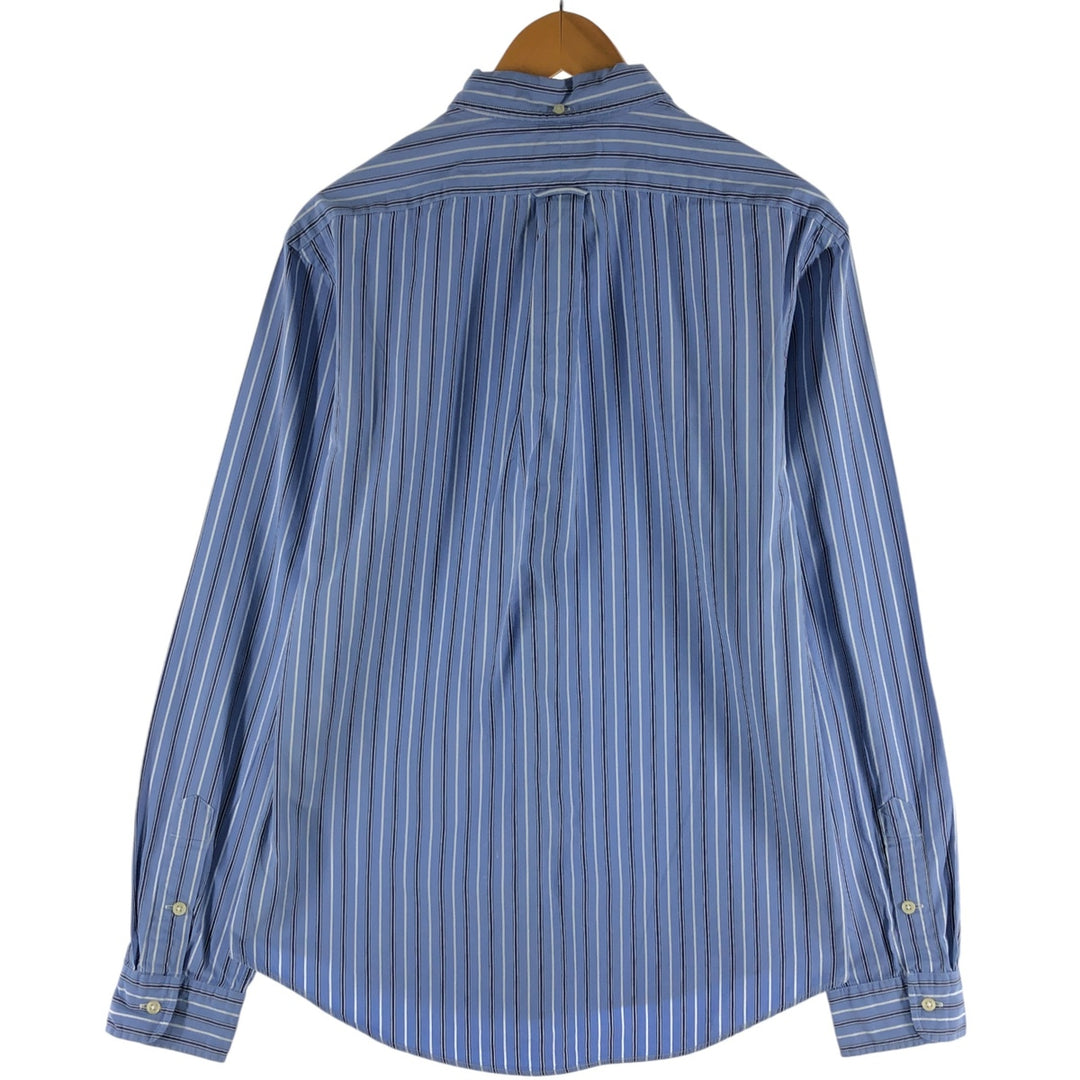 POLO by Ralph Lauren SLIM FIT Slim fit long sleeve button down striped shirt Men's L size cotton blue type Vintage Second Hand
