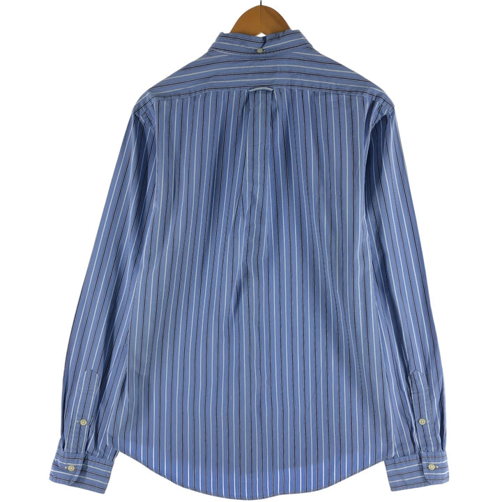 POLO by Ralph Lauren SLIM FIT Slim fit long sleeve button down striped shirt Men's L size cotton blue type Vintage Second Hand