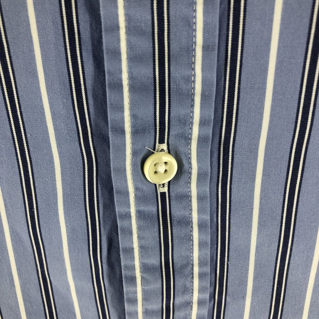 POLO by Ralph Lauren SLIM FIT Slim fit long sleeve button down striped shirt Men's L size cotton blue type Vintage Second Hand