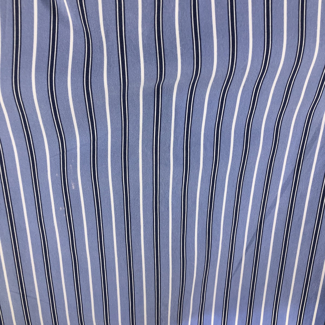 POLO by Ralph Lauren SLIM FIT Slim fit long sleeve button down striped shirt Men's L size cotton blue type Vintage Second Hand