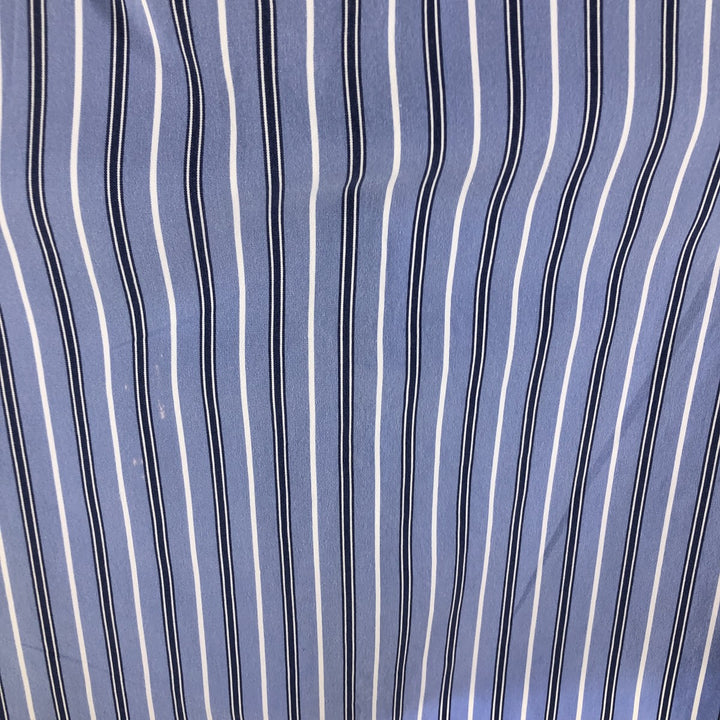 POLO by Ralph Lauren SLIM FIT Slim fit long sleeve button down striped shirt Men's L size cotton blue type Vintage Second Hand