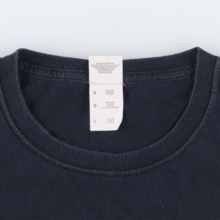 Fruit of the Loom Metallica Skull Pattern Band T-shirt Band Tee Men's L size cotton black type Vintage Second Hand