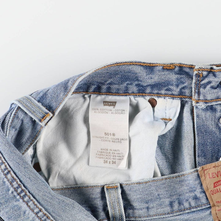 Levi's 501 STRAIGHT FIT straight denim pants for men, equivalent to w34 cotton blue type Vintage Second Hand