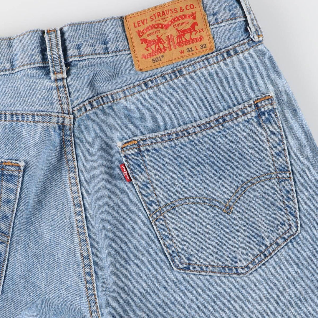 Levi's 501 straight denim pants for men, size W32 cotton blue type Vintage Second Hand