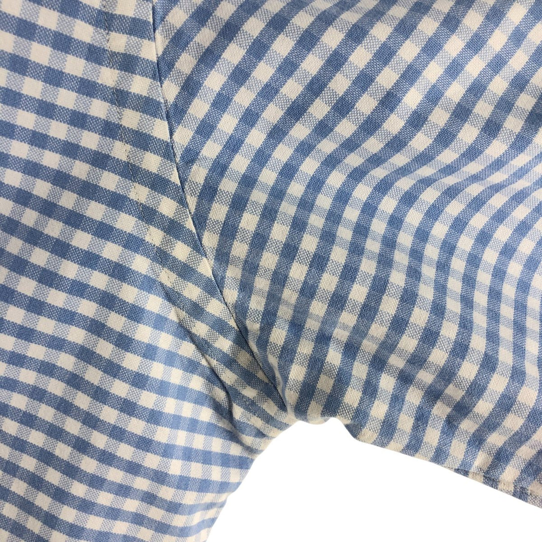 Ralph Lauren Gingham Check Long Sleeve Button-Down Check Shirt, Men's Size L cotton Blue type light blue Vintage Second Hand