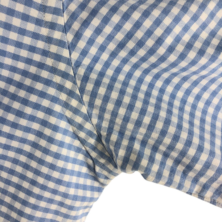 Ralph Lauren Gingham Check Long Sleeve Button-Down Check Shirt, Men's Size L cotton Blue type light blue Vintage Second Hand