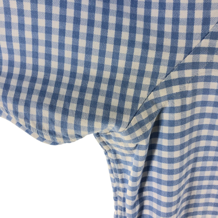 Ralph Lauren Gingham Check Long Sleeve Button-Down Check Shirt, Men's Size L cotton Blue type light blue Vintage Second Hand
